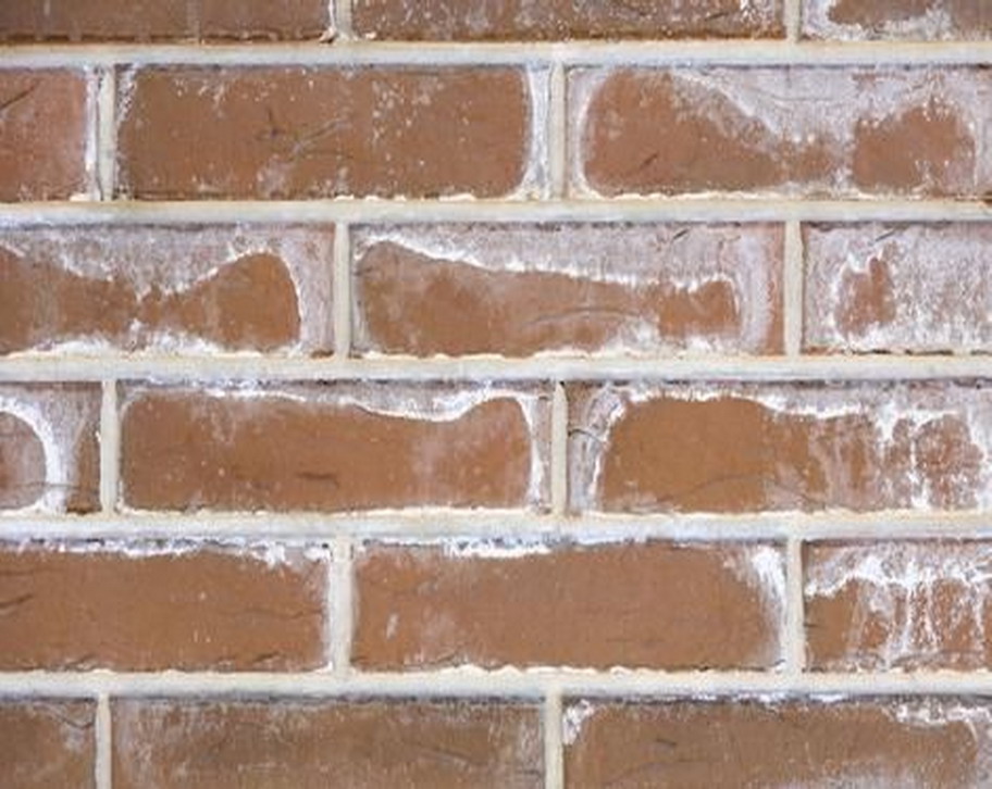 What causes efflorescence on brick